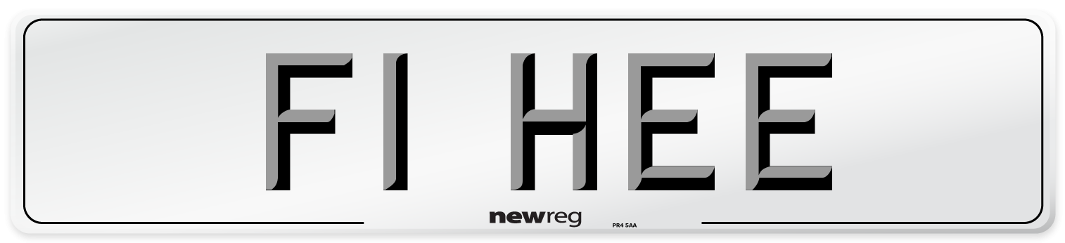 F1 HEE Number Plate from New Reg